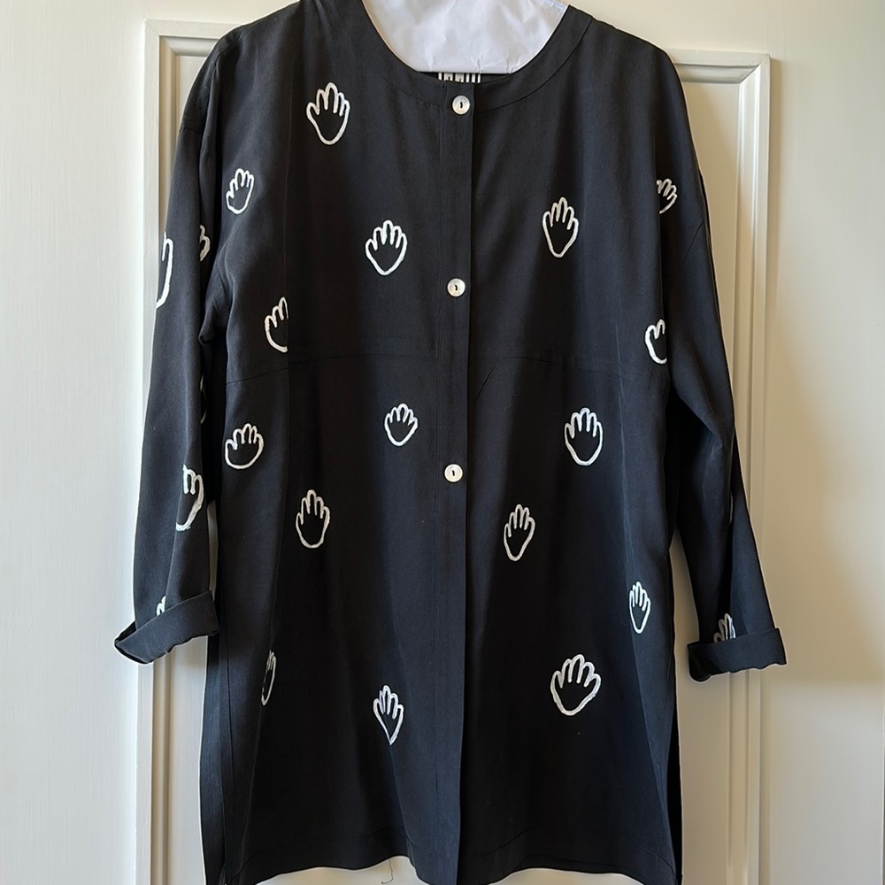 Vintage hand printed hands tunic